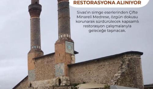 Sivas Çifte Minareli Medrese Restorasyona Alınıyor