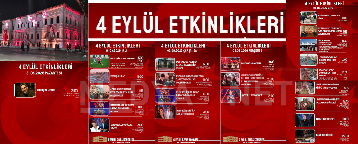 4 Eylül Sivas Kongresi’nin 107. Yıl Dönümü Kutlama Etkinlikleri Dolu Dolu Geçecek